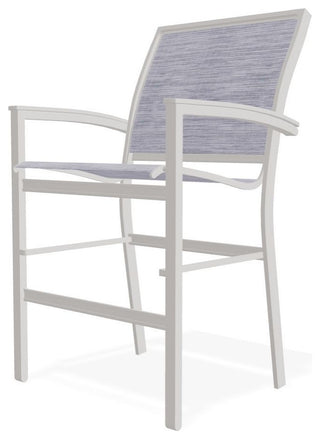 Bazza Sling Balcony Height Stackable Outdoor Stool, Brooks/Warm Gray