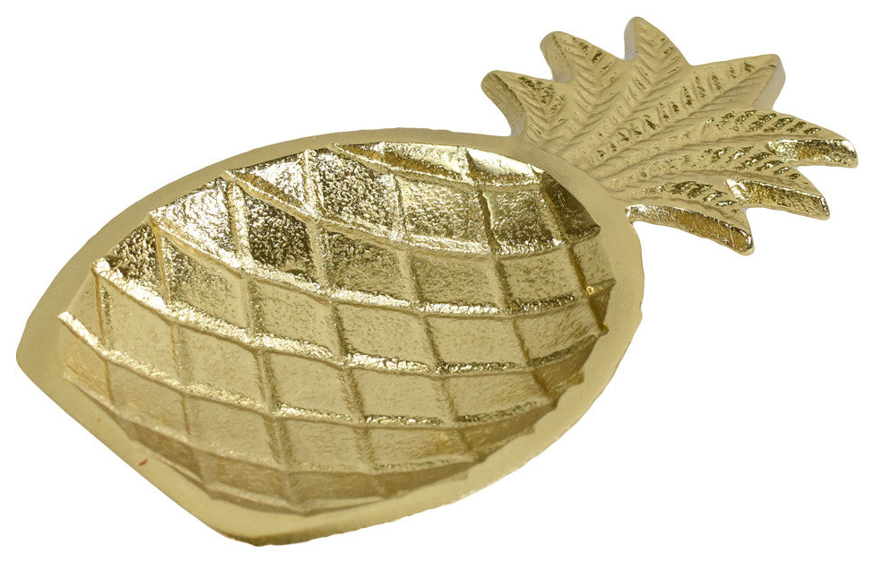 Handmade Decorative Aluminium Tray, Gold Color Coated