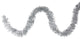 50' Traditional Shiny Silver Christmas Tinsel Garland, Unlit, 3 Ply