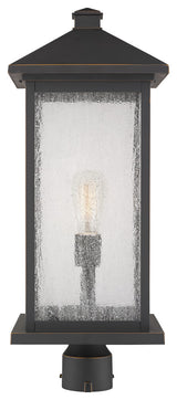 Z-Lite 1 Light Outdoor Post Mount Fixture, Oil Rubbed Bronze, 531PHBXLR-ORB