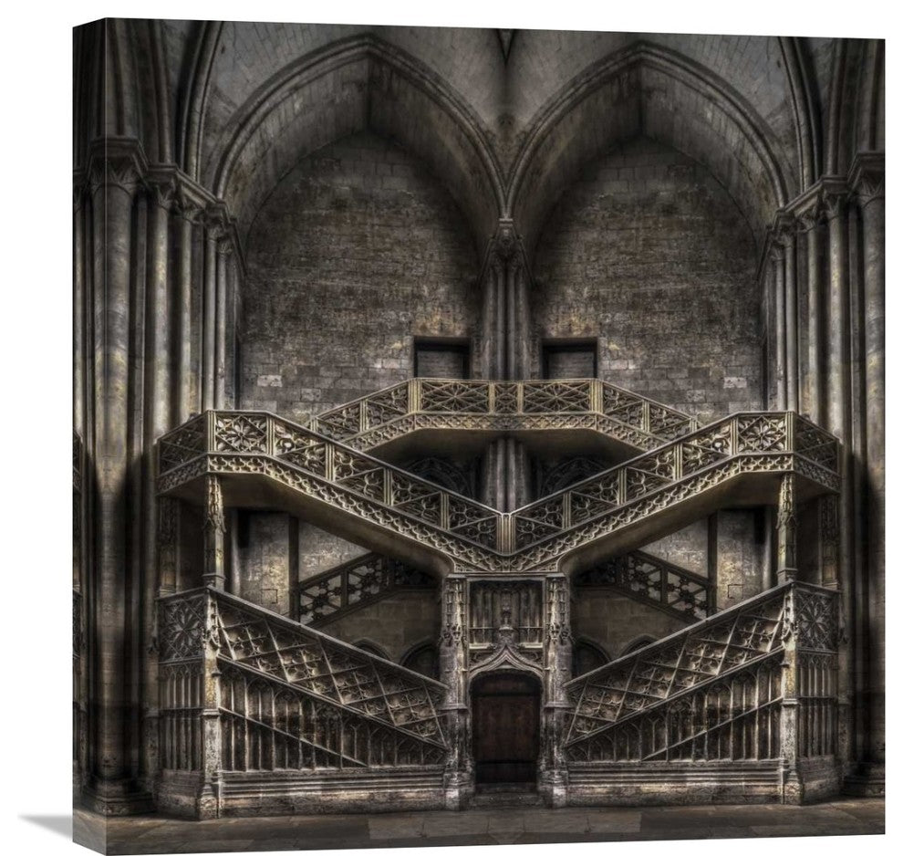 "Tribute To Escher" Stretched Canvas Giclee by Jacek Stefan, 21x22"
