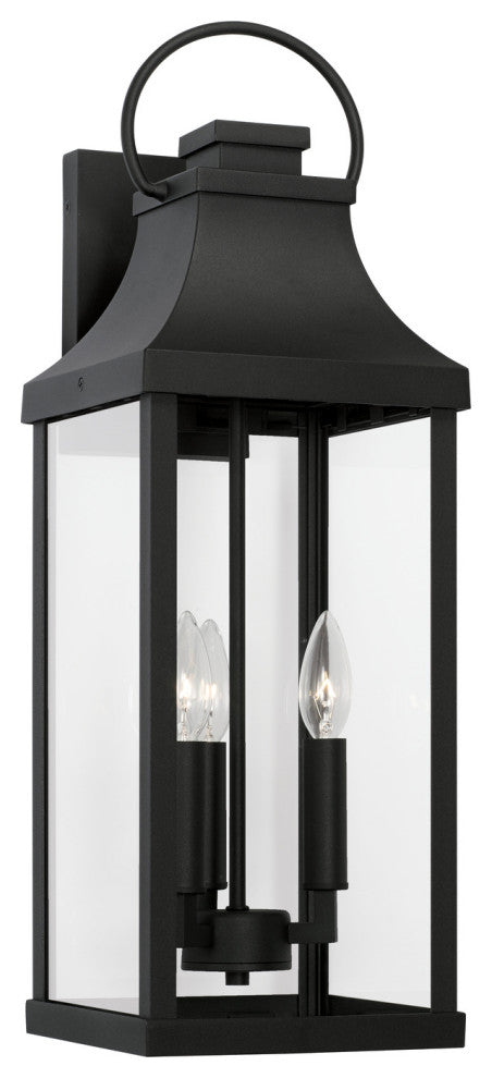 Capital Lighting, 946431BK, 8"Wx24"H Outdoor 3-Light Large Wall Lantern