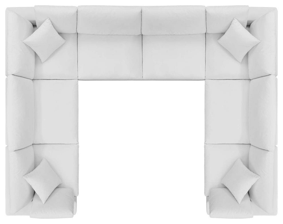 Sectional Sofa Set, Velvet, White, Modern, Living Lounge Hotel Lobby Hospitality