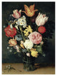 "Tulips, Roses and other Flowers in a Glass" Paper Art, 34"x46"