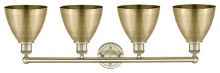 Metal Bristol 4-Light 35" Bath Vanity Light, Antique Brass Shade