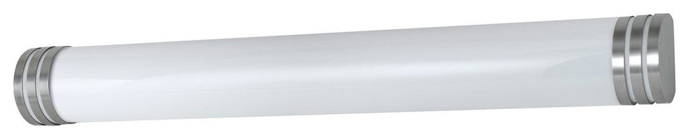 2X17W T8 24" Vanity Light, Brushed Steel Finish, White Shade