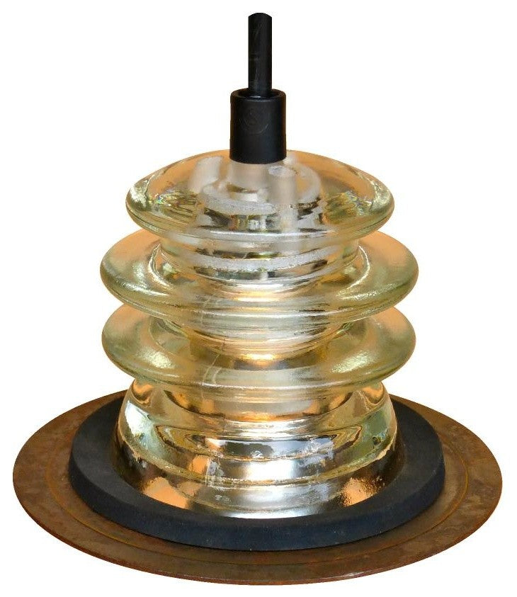 Insulator Light Pendant 5" Rusted Metal Ring