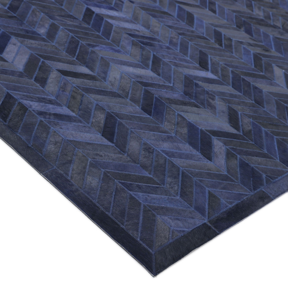 Meir Handmade Area Rug Blue, 5' 0" X 8' 0"