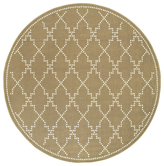 Oriental Weavers Marina Tan/ Ivory Geometric Indoor/Outdoor Rug 7'10" RND