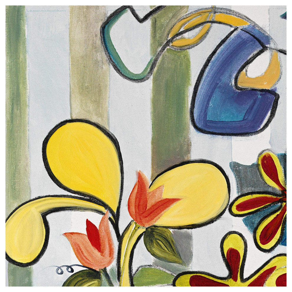 "Happy Snappy Garden TL" Digital Paper Print by Joan Elan Davis, 38"x38"