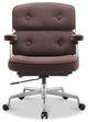 Lobby Mid Back Computer Office Desk Chair, Brown&velvet