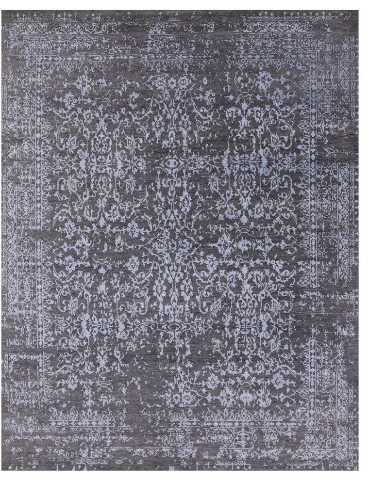 8' 0" X 10' 1" Wool and Silk Persian Hand Knotted Rug Q7105