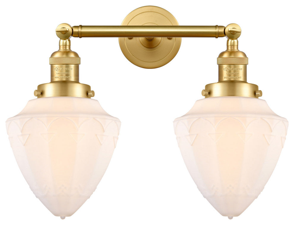 Innovations 208-SG-G661-7-LED 2 Light Bath Vanity Light, Satin Gold