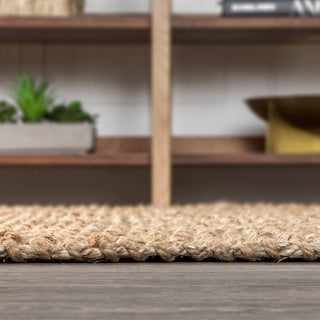 Pata Hand Woven Chunky Jute Natural 9' Square Area Rug