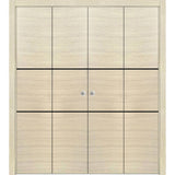 Double Bi-fold Doors | Planum 0014 Natural Veneer with  | Sturdy Tracks