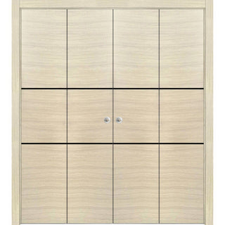 Double Bi-fold Doors | Planum 0014 Natural Veneer with  | Sturdy Tracks