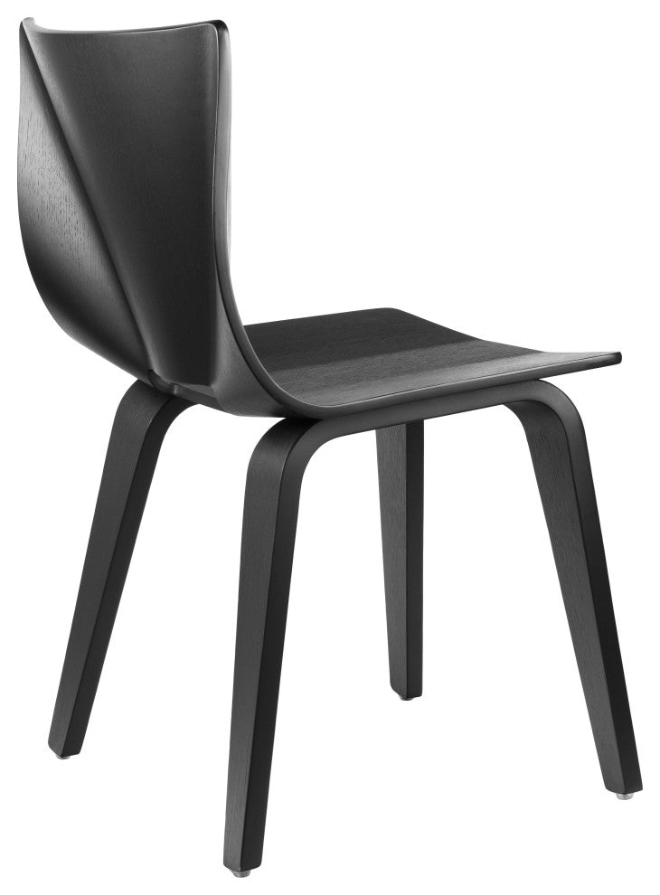 V Wide Chair, Black