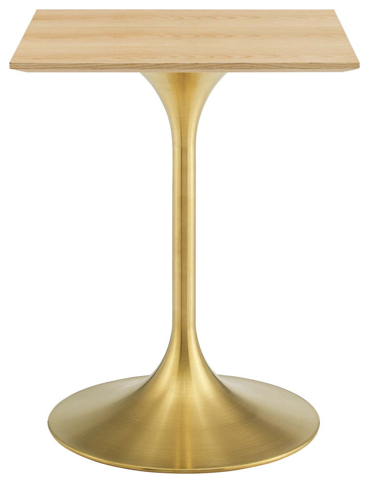 Dining Table, Square, Wood, Gold Brown Natural, Modern, Cafe Bistro Restaurant