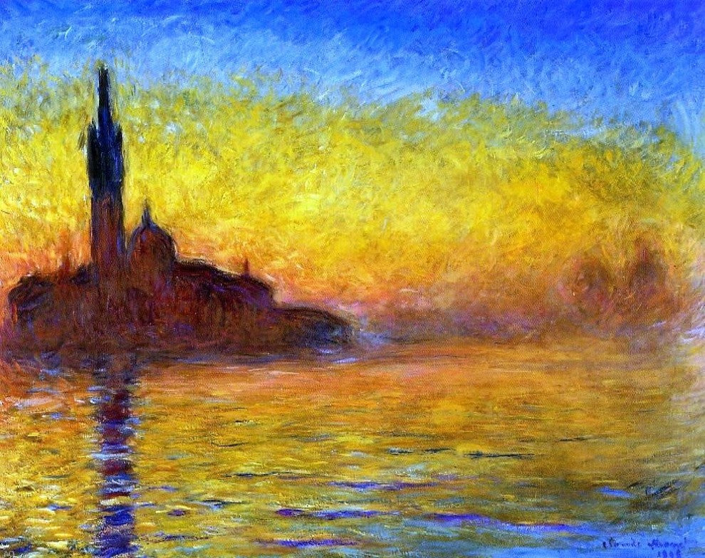 Claude Oscar Monet A Twilight- Venice, Gallery Wrapped Canvas Print, 20"x25"