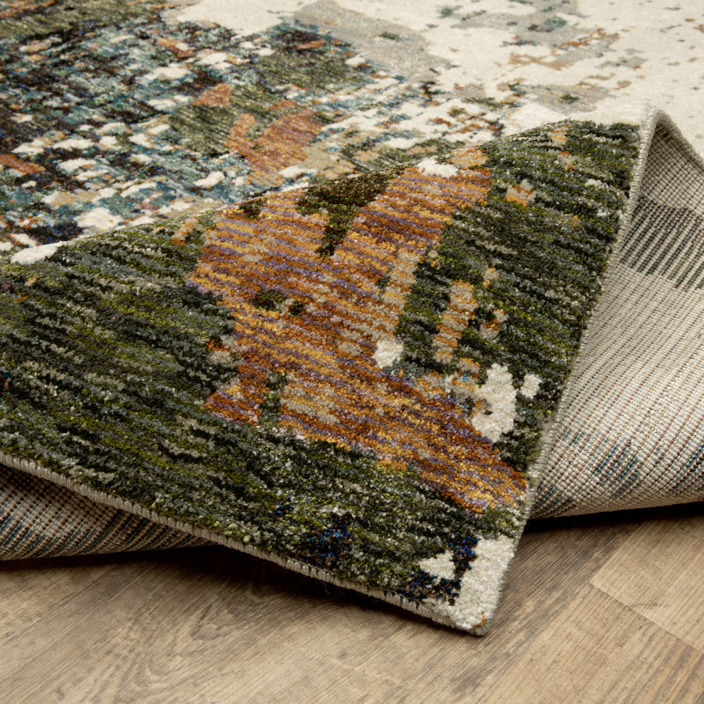Elements Abstract Impressions Ivory/ Green Area Rug, 3'3"x5'2"