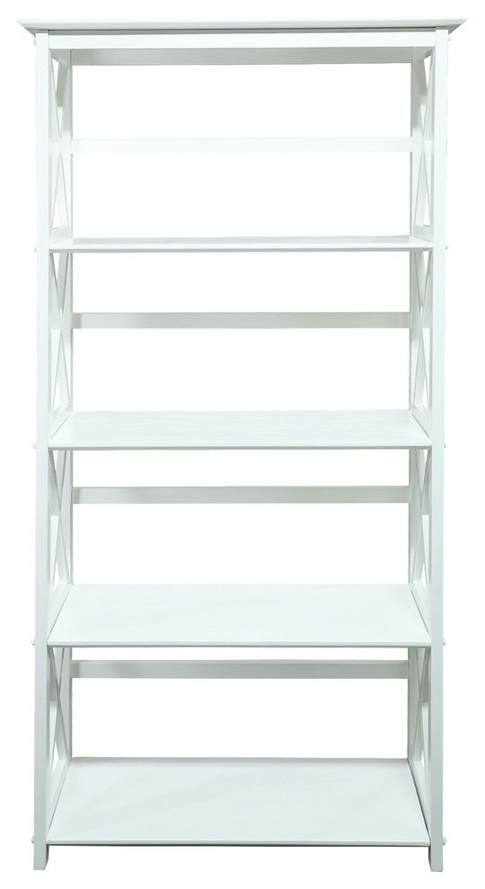 Montego 5-Shelf Bookcase-White