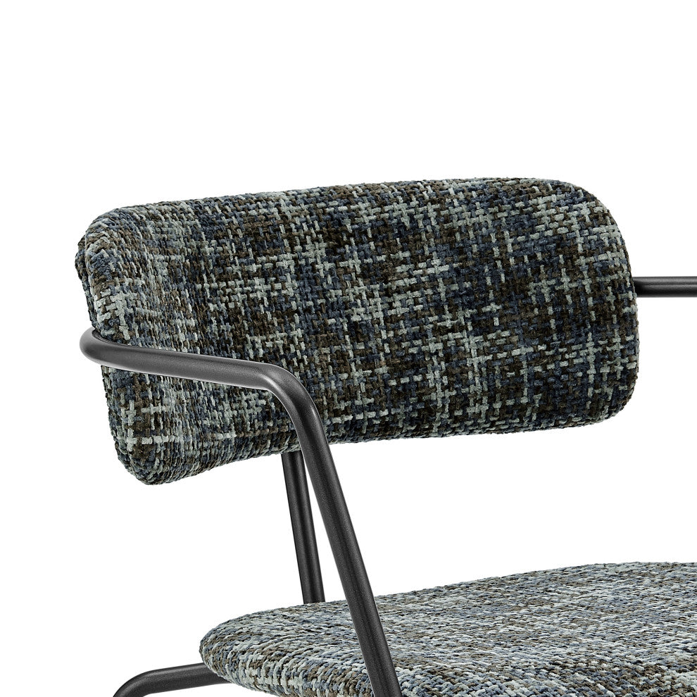 Alivia Fabric Dining Side Arm Chair,, Set of 2, Allure Gray