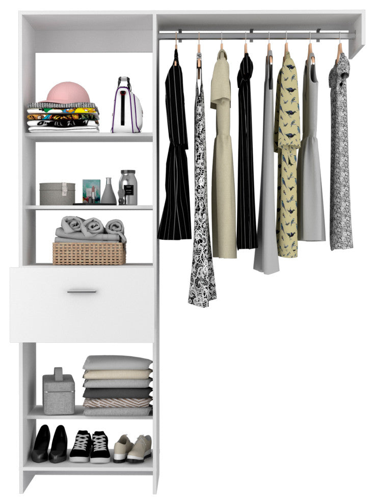 DEPOT E-SHOP Dynamic 150 Closet System, White