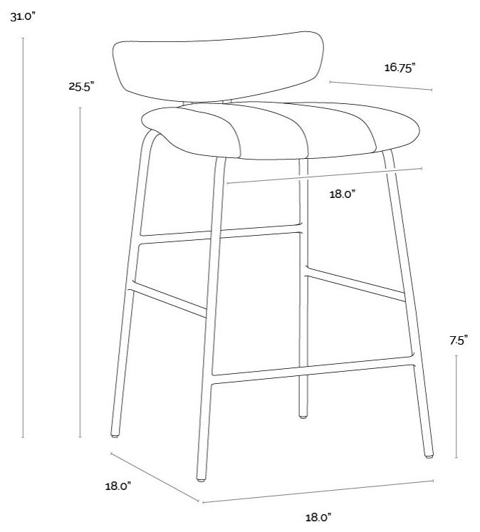 Lorelei Stool, Dillon Cream, Counter Height