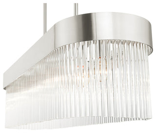 Livex Lighting Norwich 6 Light Brushed Nickel Linear Chandelier
