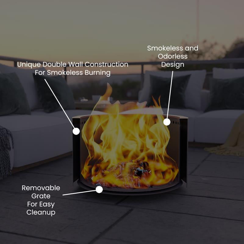 Titus Commercial Grade 27" Smokeless Outdoor Firepit, Bronze