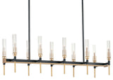 Maxim 16127 Flambeau 45"W LED Linear Pendant - Black / Antique Brass