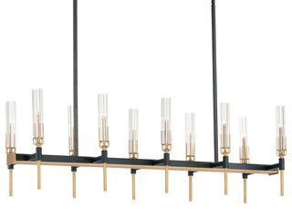 Maxim 16127 Flambeau 45"W LED Linear Pendant - Black / Antique Brass