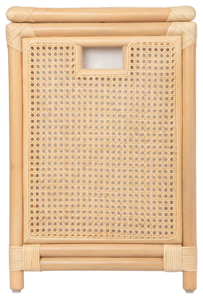 Rattan Cane Clothes Hamper Laundry Basket, Removable Liner, Lid, 2-3 Loads