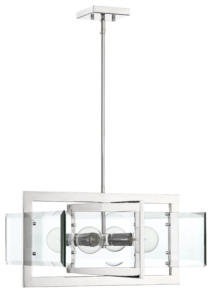 Ethan 4 Light Pendant, Polished Nickel