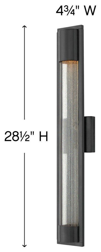 Hinkley Mist Large Wall Mount Lantern, Satin Black