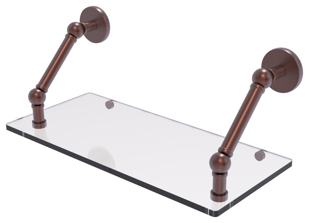 Prestige Skyline 18" Floating Glass Shelf, Antique Copper