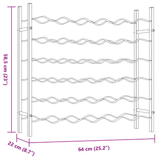 vidaXL Wine Rack for 36 Bottles Storage Wine Bottle Holder Stand Gold Metal