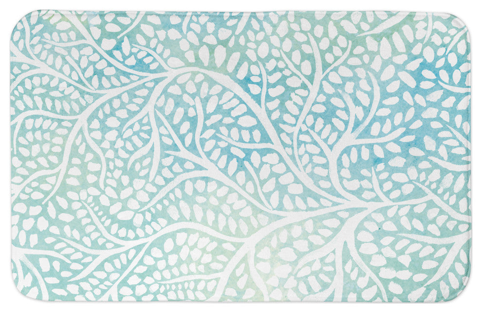 Mint Abstract Trees 34x21 Bath Mat