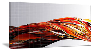 Red Faceted Crystal Texture, Oversized Abstract Canvas Art Print, 60x28