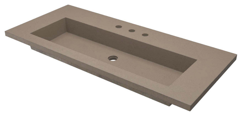 48" Capistrano Vanity Top with Integral Sink, Earth, 8" Widespread Faucet Holes