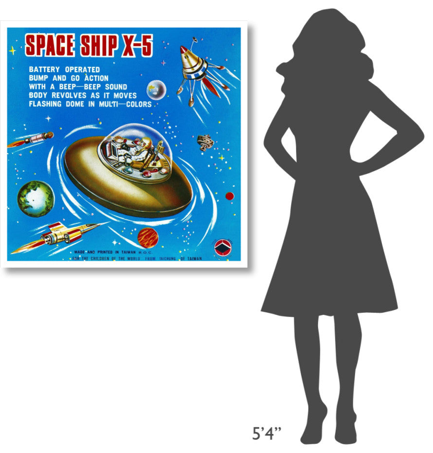 "Space Ship X-5" Digital Paper Print by Retrorocket, 38"x38"
