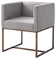 Gray Antique Velvet Brass Dining Chair