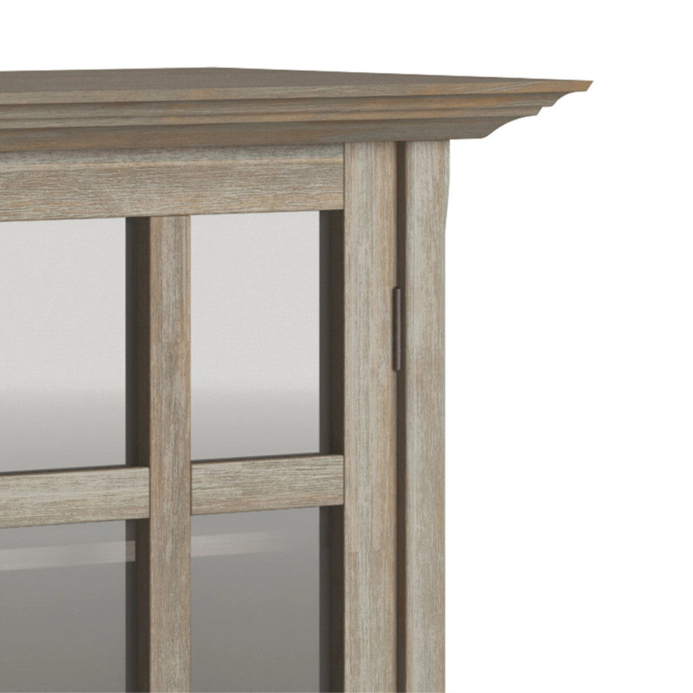Acadian Solid Wood 39 Inch Wide Medium Storage Cabinet In Distressed Grey
