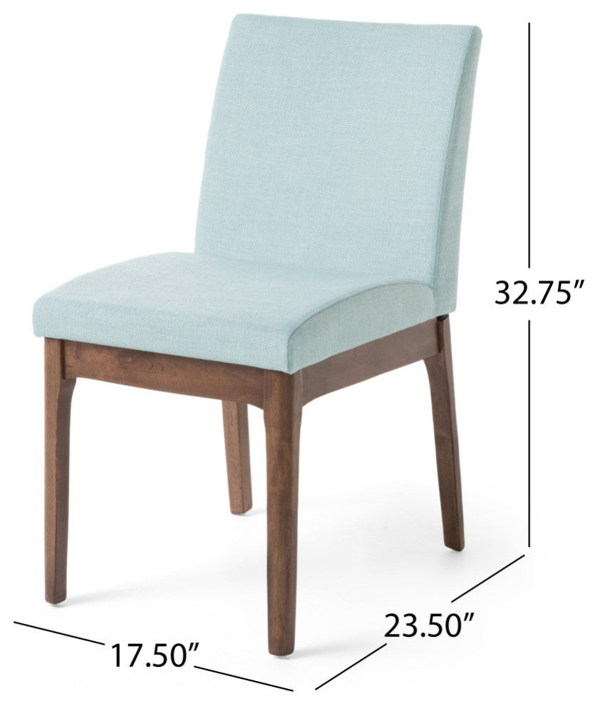 Dash Mid-Century Modern 7 Piece Dining Set, Walnut/Mint