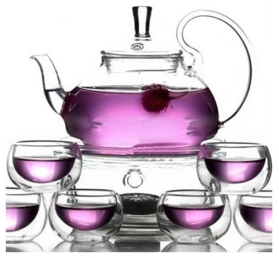 Teaology Fiore Borosilicate Blooming Teapot and Glass Set