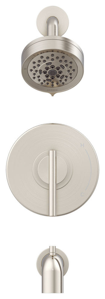 ParmaÂ® Tub & Shower Trim Kit, 1.75gpm with 5-Function Showerhead, Brushed Nickel
