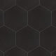 Textile Hex Porcelain Floor and Wall Tile, Black