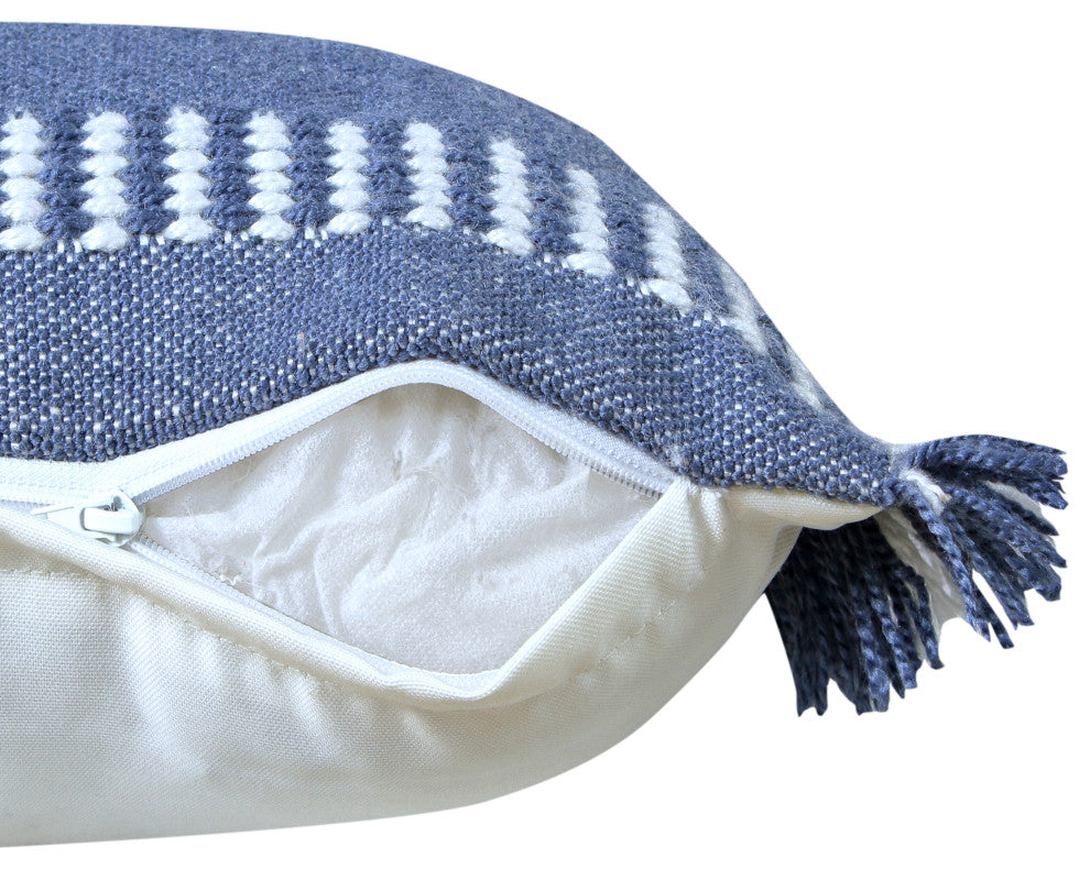 Dash Geometric Indoor Outdoor Throw Pillow, Navy Blue