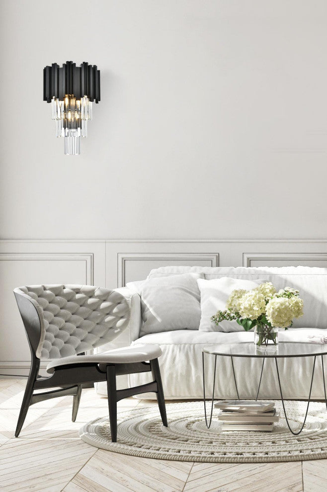 Home Living 12" Wall Sconce, Black