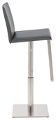 Kailee Adjustable Leather Stool, Gray